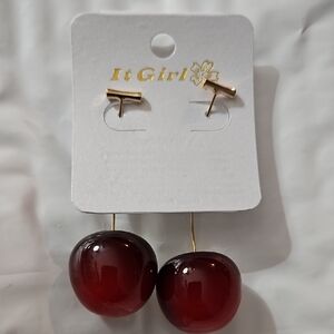 Cherry Red Earrings Bundle Of 2